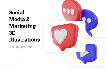 Social Media & Marketing 3D Icon Pack