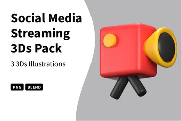 Streaming über soziale Medien 3D Icon Pack
