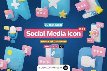 ソーシャルメディア Vol.2 3D Iconパック