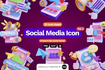 Social Media Vol.3 3D Illustration Pack