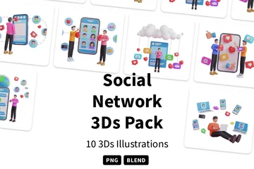 ソーシャルネットワーク 3D Illustrationパック