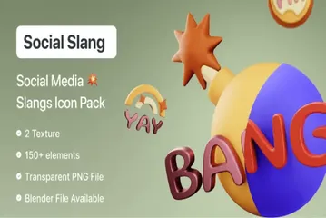 Free Social Slang 3D Illustration Pack