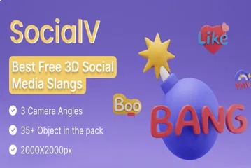 Free SocialV Paquete de Illustration 3D