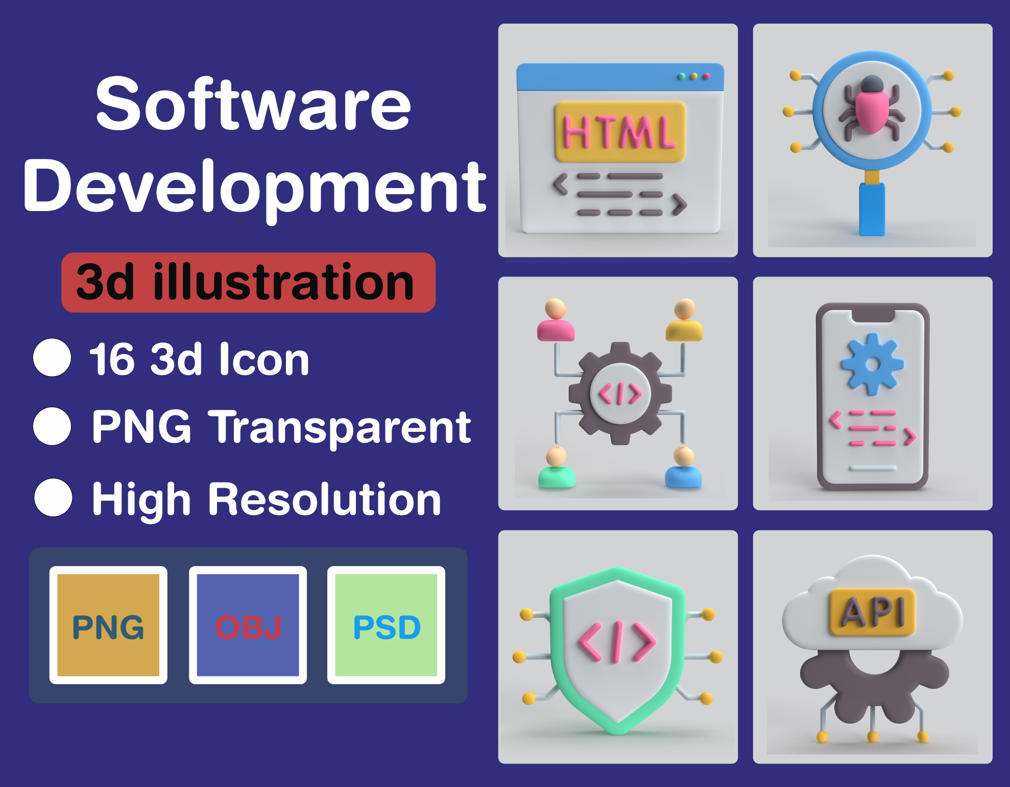 Premium Software Development 3D Illustration pack from Design ...