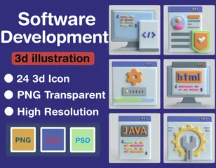 Software Development 3D Icon Pack