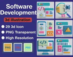 ソフトウェア開発 3D Iconパック
