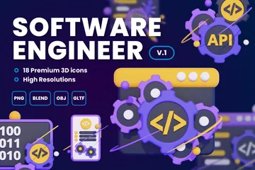 Software Engineer Band 1 3D Icon Pack