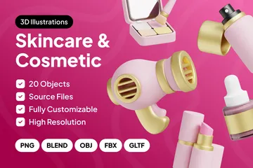 Soins de la peau et cosmétiques Pack 3D Icon