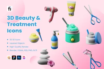 Traitement de beauté Pack 3D Icon