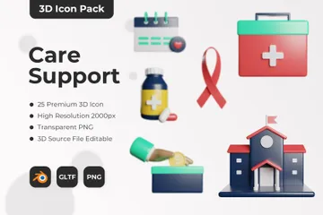 Assistance aux soins Pack 3D Icon