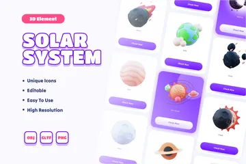 Solar System 3D Icon Pack