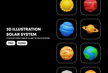 Solar System 3D Icon Pack
