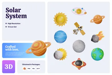 Solar System 3D Icon Pack