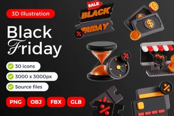 Vente du vendredi noir Pack 3D Icon