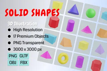 Solid Shapes 3D Icon Pack