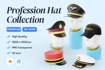 Sombrero de profesión Paquete de Icon 3D