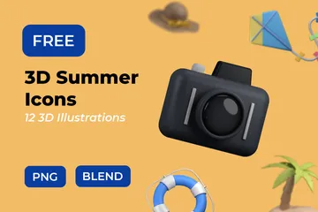 Free Sommer 3D Illustration Pack