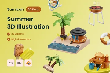 Sommer 3D Illustration Pack