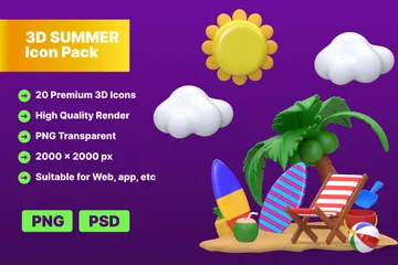 Sommer 3D Illustration Pack