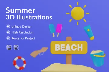 Sommer 3D Illustration Pack