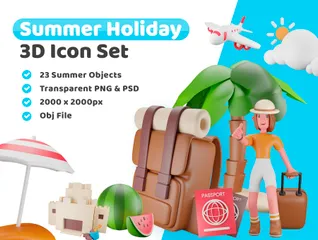 Sommerferien 3D Icon Pack