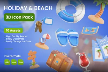 Sommerurlaub 3D Icon Pack