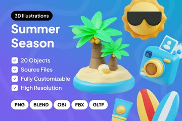 Sommersaison 3D Icon Pack