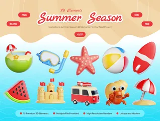 Sommersaison 3D Icon Pack