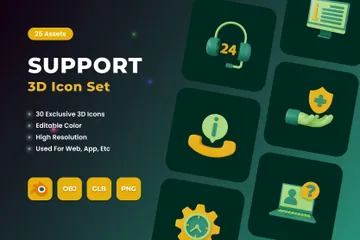Apoyo Paquete de Icon 3D