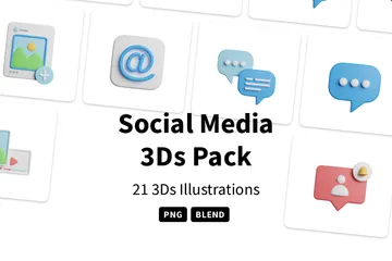 Sozialen Medien 3D Icon Pack