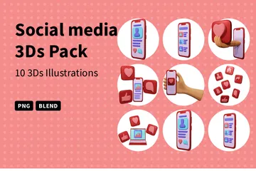 Sozialen Medien 3D Icon Pack