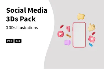 Sozialen Medien 3D Illustration Pack