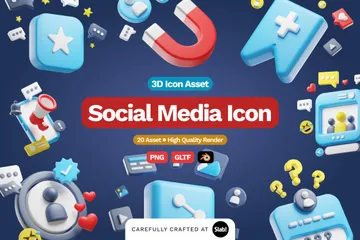 Sozialen Medien 3D Icon Pack