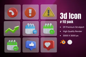 Sozialen Medien 3D Icon Pack