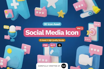 Soziale Medien Vol.2 3D Icon Pack