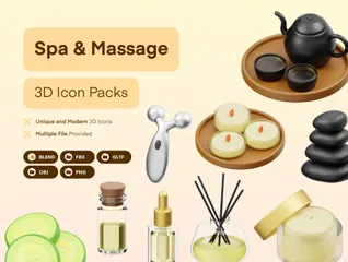 Spa And Massage 3D Icon Pack