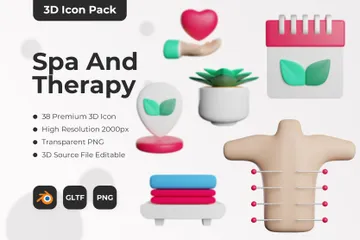 Spa And Therapy 3D Icon Pack