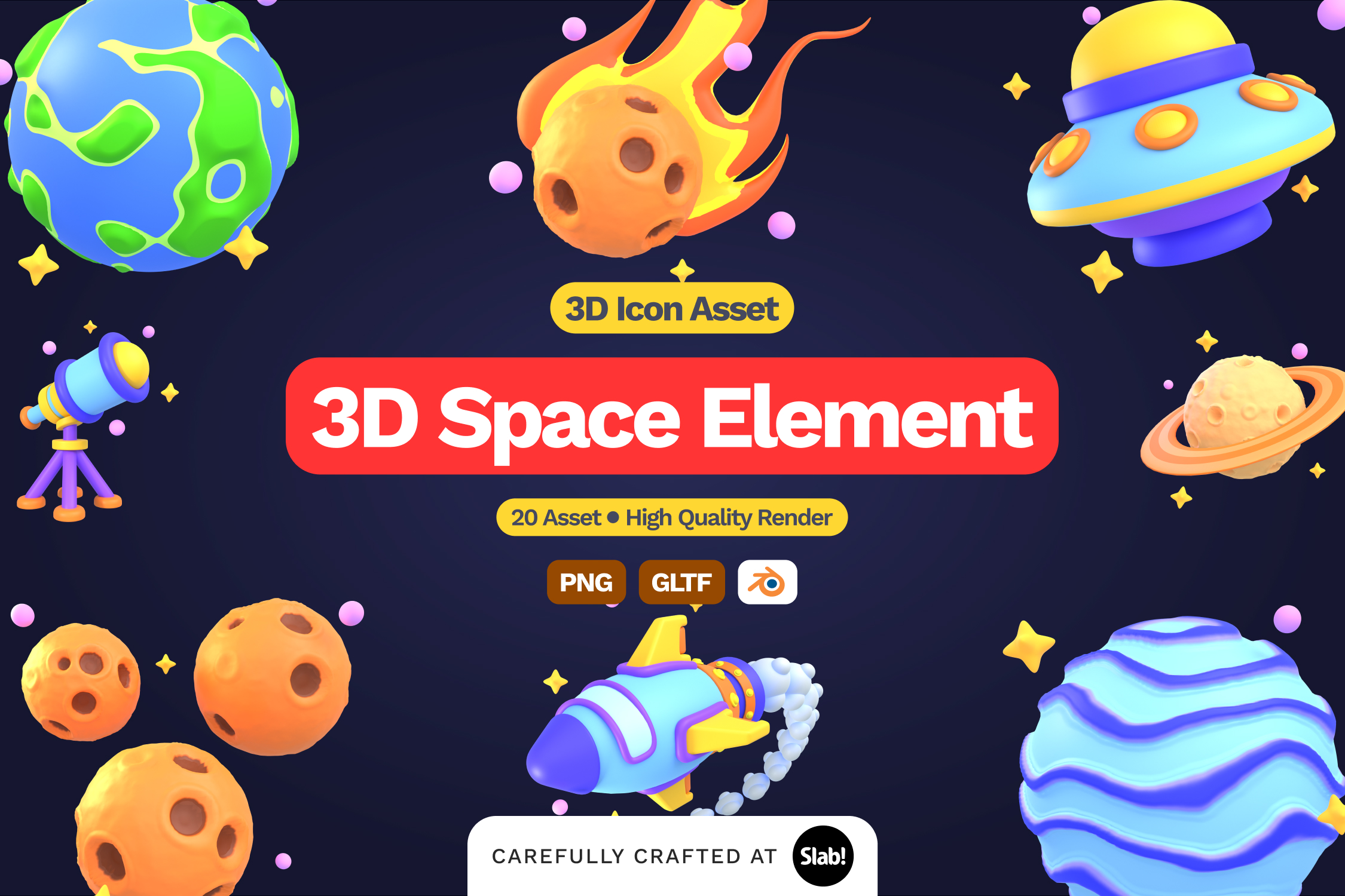 Space 3D Icon Pack - 20 Free Download Science & Technology 3D Icons ...