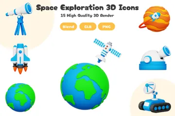 Space 3D Icons 3D Illustration Bundle