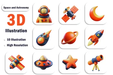 Space And Astronomy 3D Icon Pack