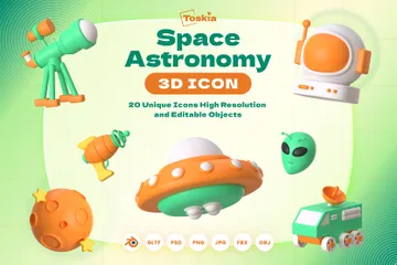 우주 천문학 3D Icon 팩