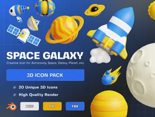 Space Galaxy 3D Icon Pack