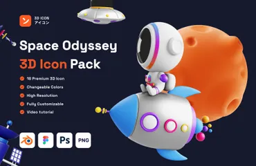 Space Odyssey 3D Icon Pack