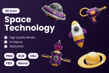 Space Technology 3D Icon Pack