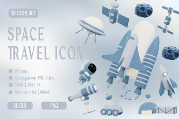 Space Travel 3D Icon Pack