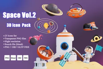 Space Vol.2 3D Icon Pack