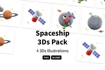 Free Spaceship 3D Icon Pack