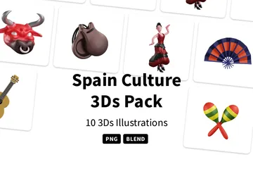 Spain Culture 3D Icon Pack