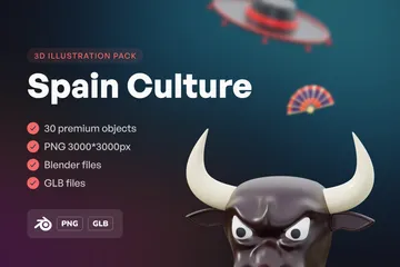 Spanien Kultur 3D Icon Pack