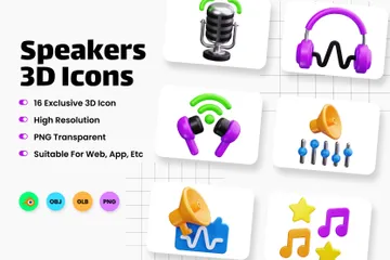 Speakers 3D Icon Pack